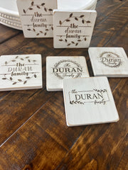 Custom Coasters – Exquisite 6-Piece Monogrammed Set