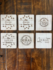 Custom Coasters – Exquisite 6-Piece Monogrammed Set