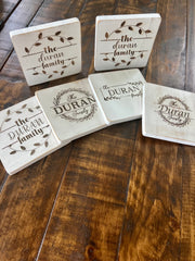 Custom Coasters – Exquisite 6-Piece Monogrammed Set